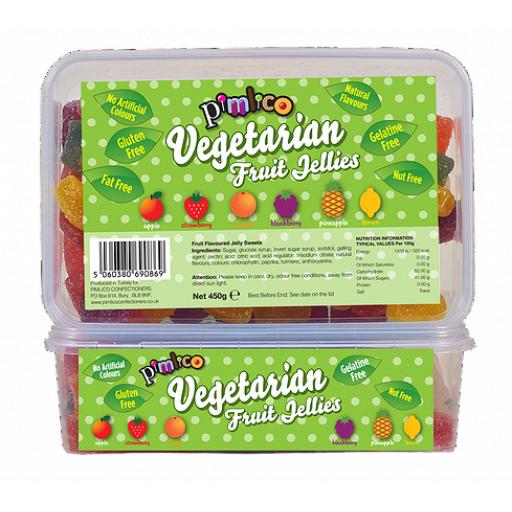 Pimlico Vegetarian Fruit Jellys 450 Grams Tubs