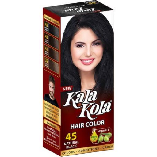 Kala Kola Hair Color Dye - 45 Natural Black, Brown With Olive Oil